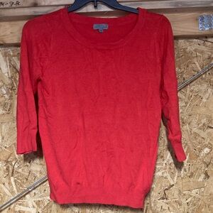 JOSEPH A./Red 3/4 Sleeve Sweater